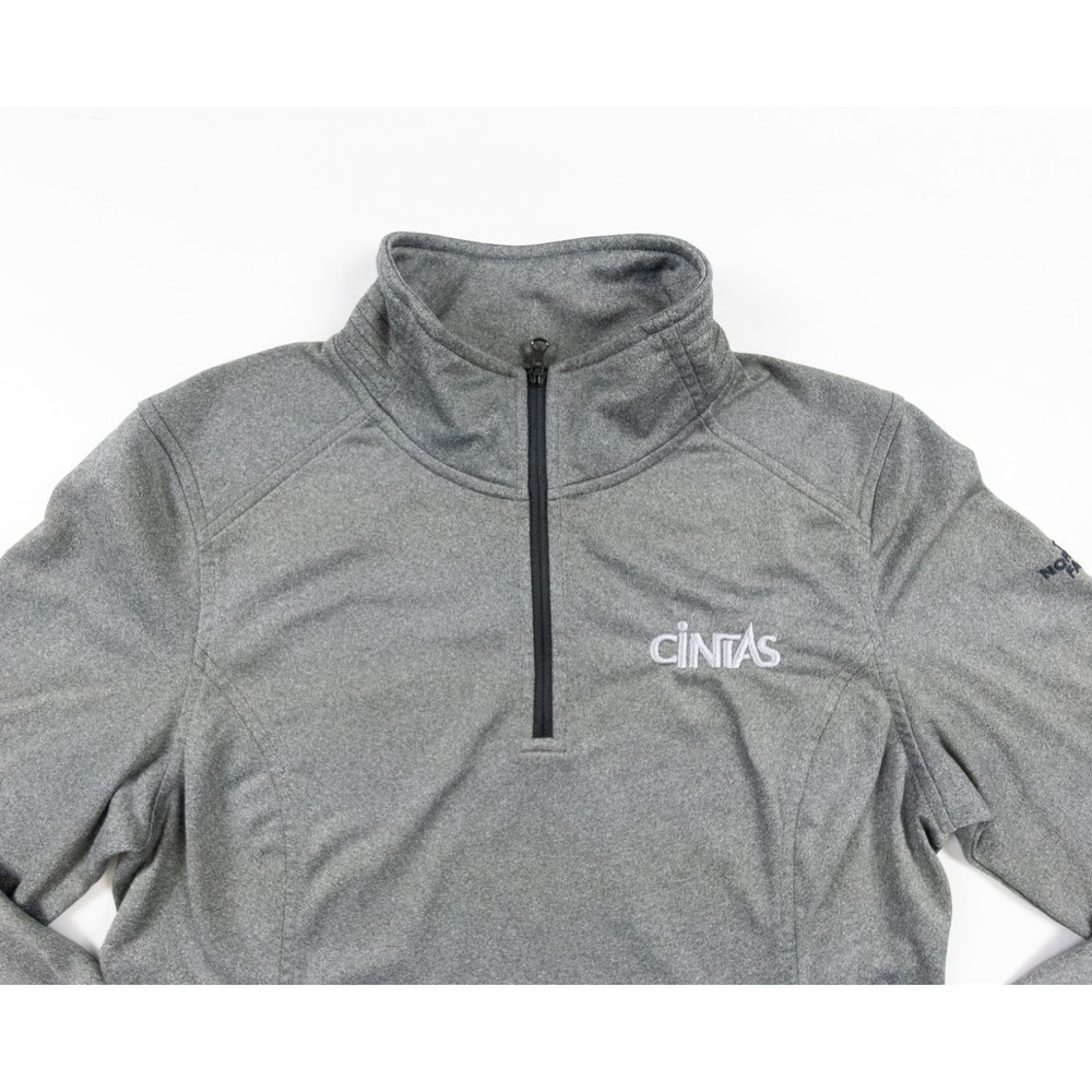 The North Face Sweater Womens Small Gray 1/4 Zip Pullover Lightweight Activewear - Picture 2 of 13